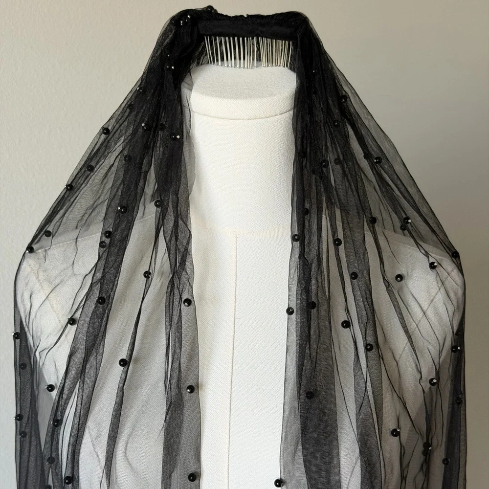N/A black tulle